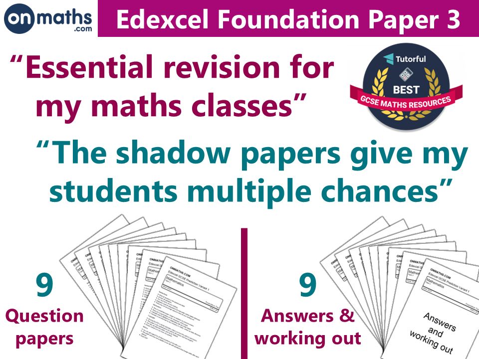 UPDATED Summer 2025 Maths GCSE Edexcel Paper 3 Foundation Predicted Paper