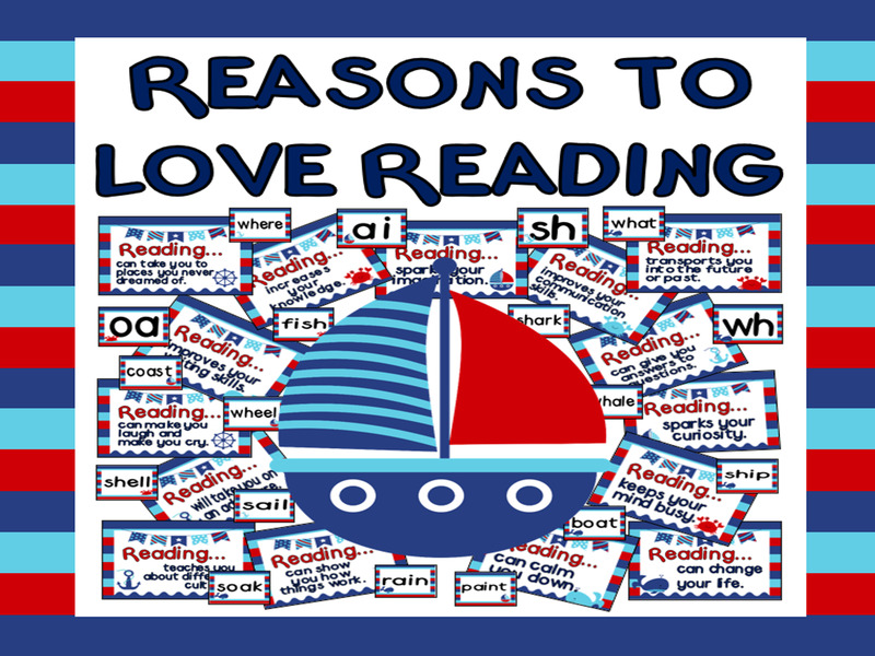 Reasons to Love Reading Display Nautical theme