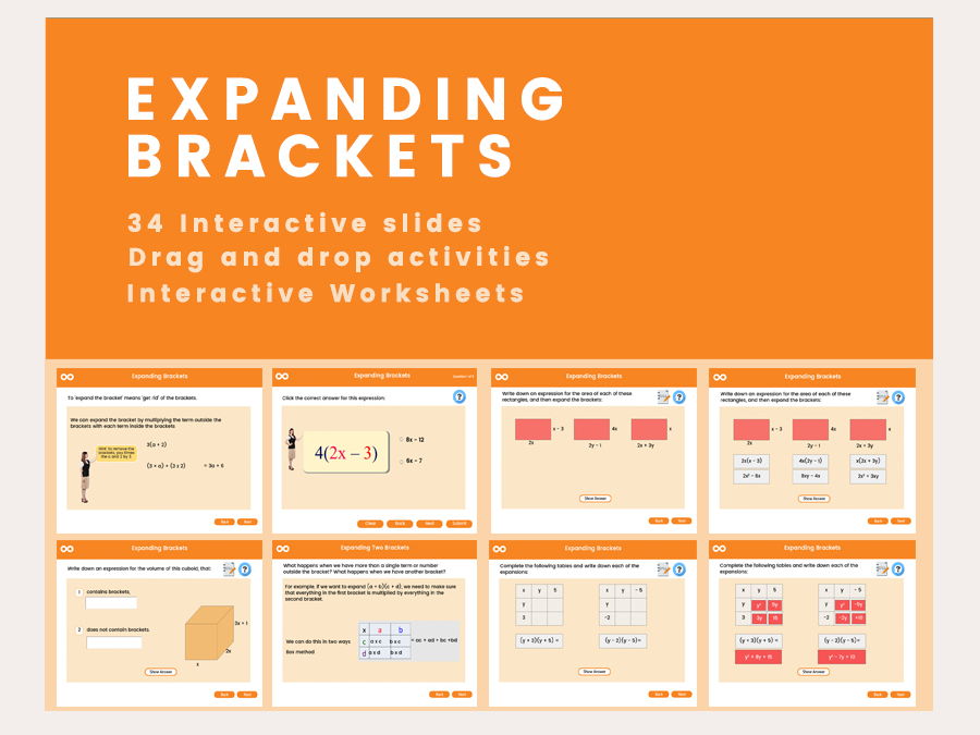 Expanding Brackets Year 8, Key stage 3 Teaching Resources
