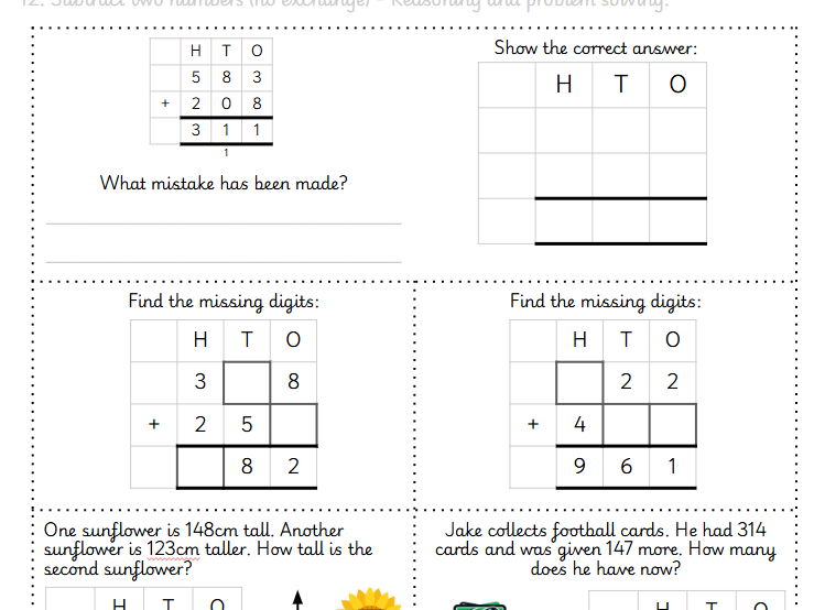 3-digit Column Addition with One Exchange (across a ten)
