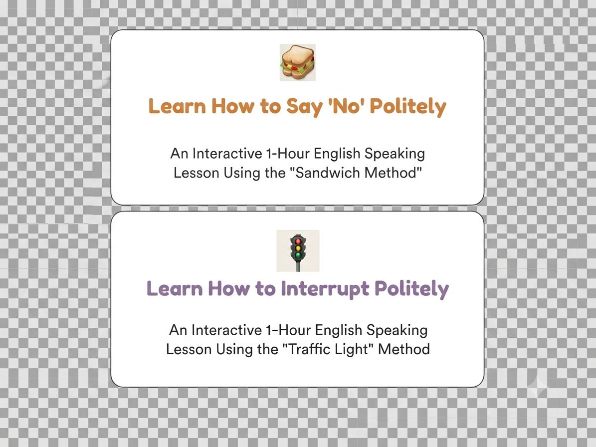 Essential Conversational Strategies. Saying "No" and Interrupting Politely for ESL/EFL Intermediate Level Teenagers and Adults