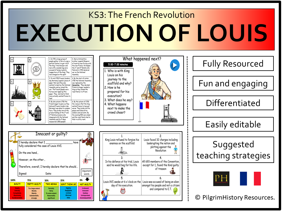 KS3 French Revolution: Execution of Louis XVI - Did Louis deserve to die?