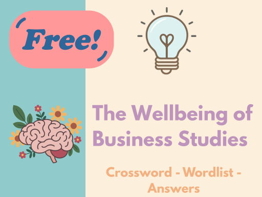 Free - The Wellbeing of Business Studies Crossword – Word List & Answers