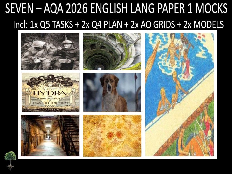 SEVEN - AQA PAPER 1 | 2026 FULL MOCKS | Q5 TASKS | Q4 PLAN | AO GRIDS | MODELS