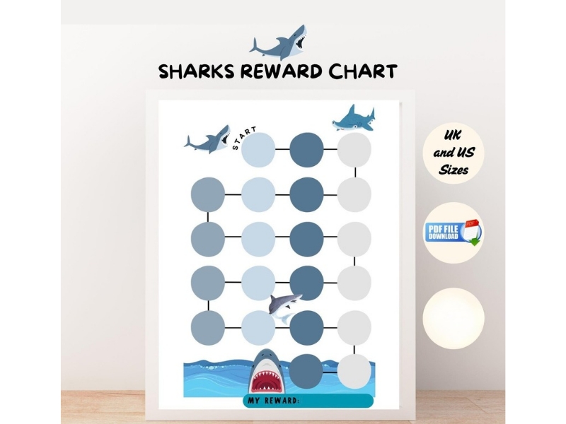Shark Reward Chart | Potty, Behaviour & Chore Chart