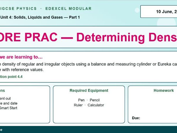IGCSE Physics: Density Core Practical | Edexcel Modular | Unit 4 | L2