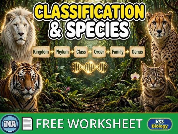 Classification and Species - FREE KS3 Biology Worksheet