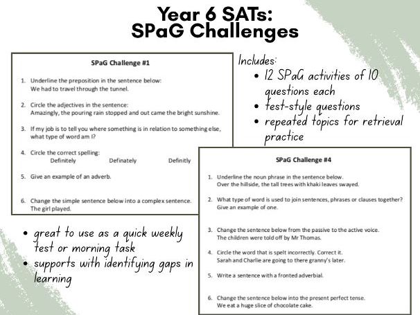 SATs SPaG Challenges