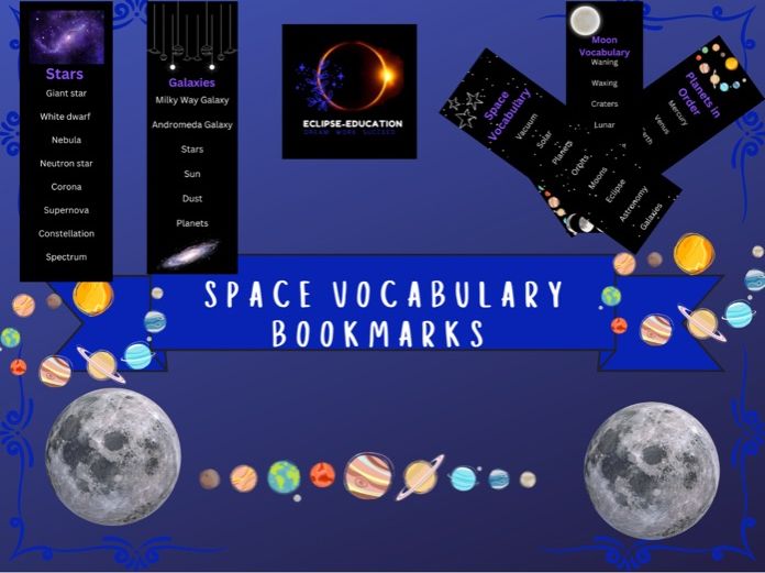 Space Vocabulary Bookmarks Ready To Print | Teaching Resources
