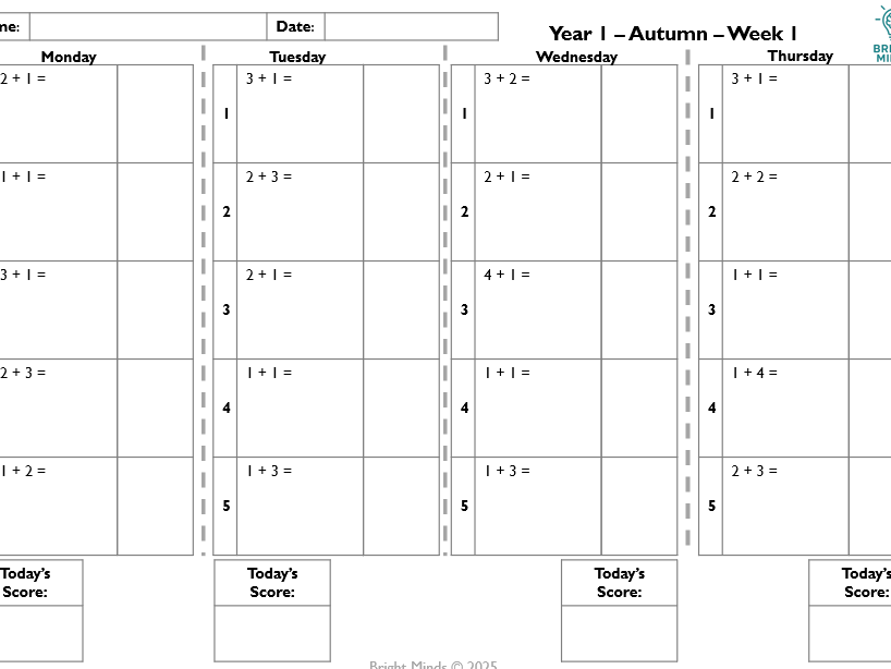 Fluency Fix – Year One and Year Two Arithmetic Bundle