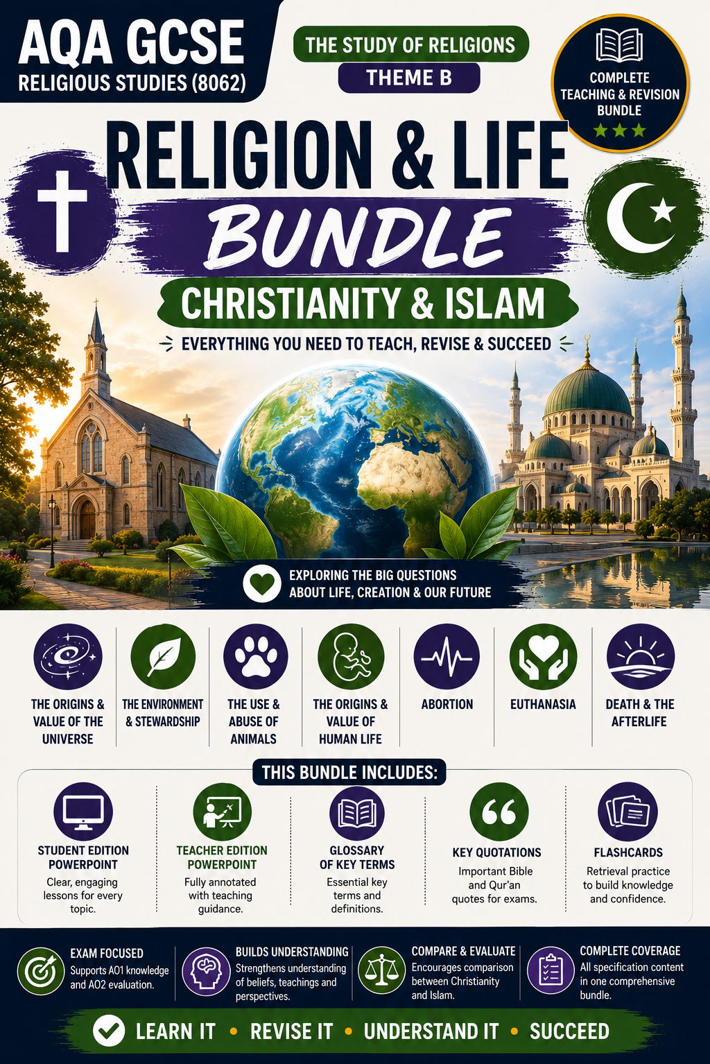 GCSE Religious Studies – Religion & Life Bundle (Christianity & Islam) | AQA 8062 Theme B