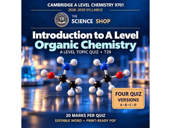 An introduction to A Level organic chemistry | Cambridge A Chemistry 9701 | 4 Revision Quizzes