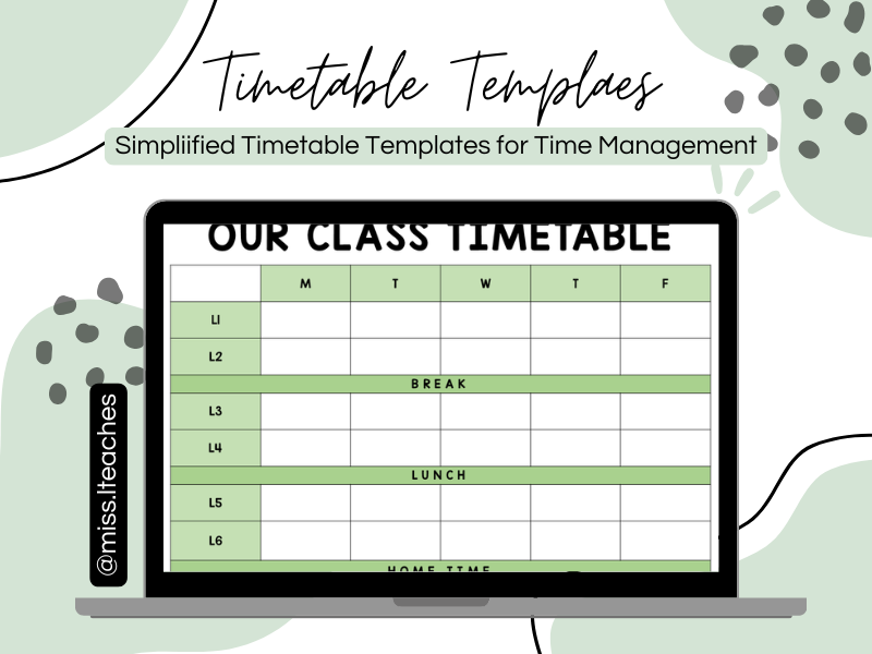 Templates - Teacher Timetable