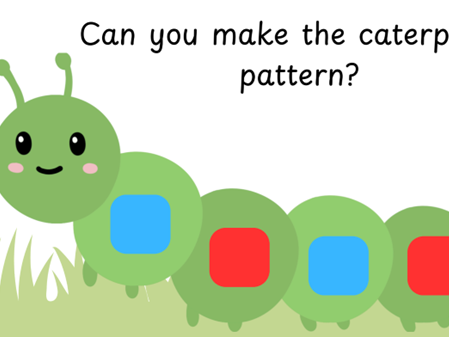 Caterpillar repeating pattern cards