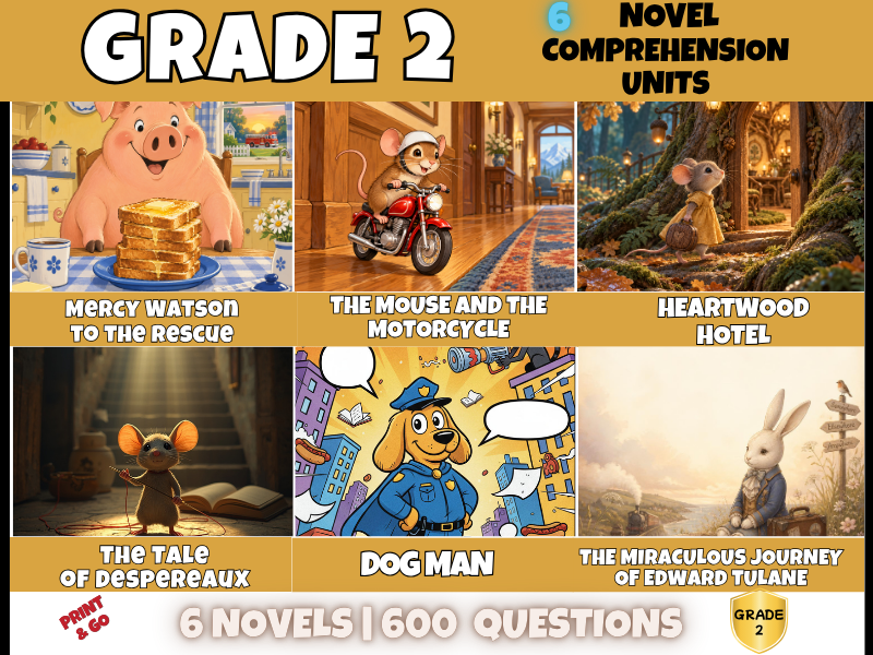 Year 2 Reading Comprehension Bundle | 6 Books, 600 Questions & Answers | English PDF