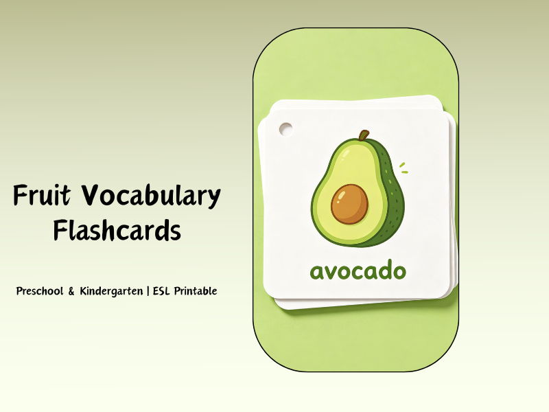 16 Printable Fruit English Vocabulary Cards