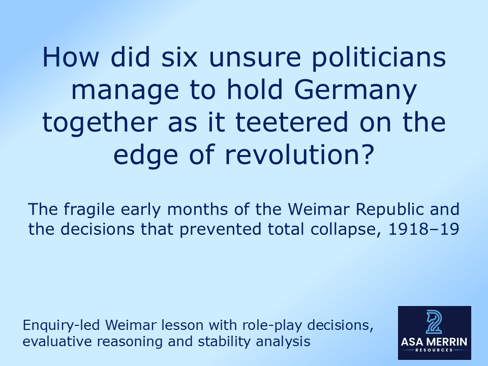 How six politicians saved Germany in 1918–19: Early Weimar crises decision-making lesson