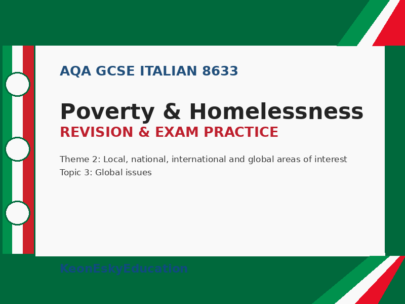 AQA GCSE Italian - Poverty & Homelessness