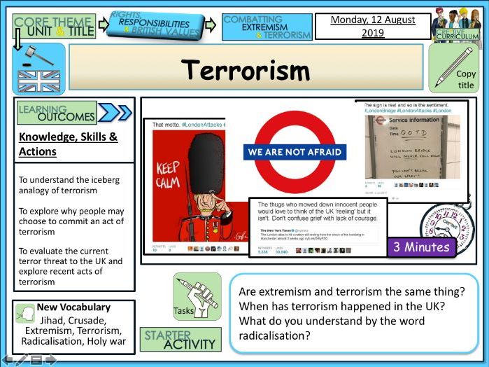 Terrorism Extremism PSHE