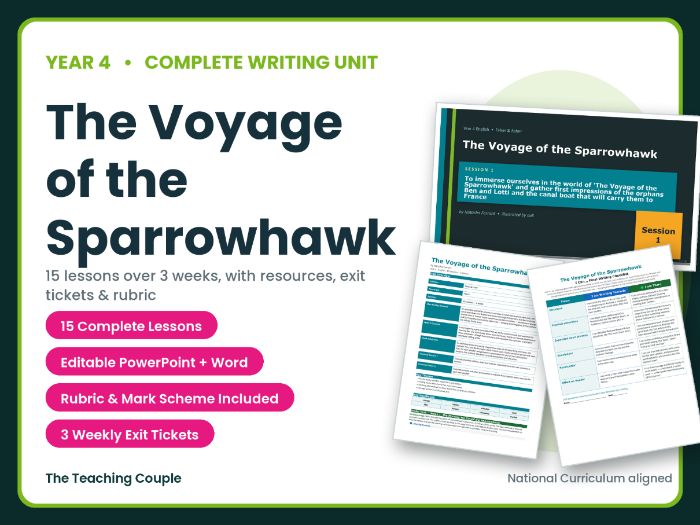 The Voyage of the Sparrowhawk | Year 4 English Unit | 15 Complete Lessons + Resources