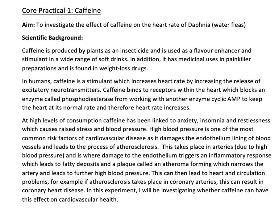 Edexcel (A) Biology A-level : Core Practicals 1-9