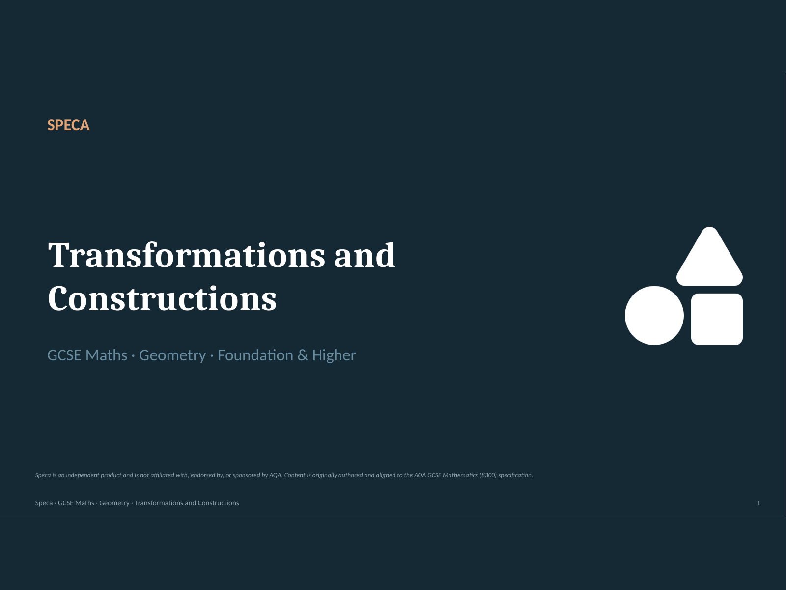 Transformations and constructions: complete AQA GCSE lesson bundle