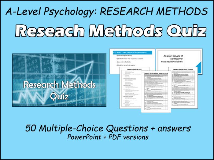 A-LEVEL PSYCHOLOGY:Research Methods Quiz