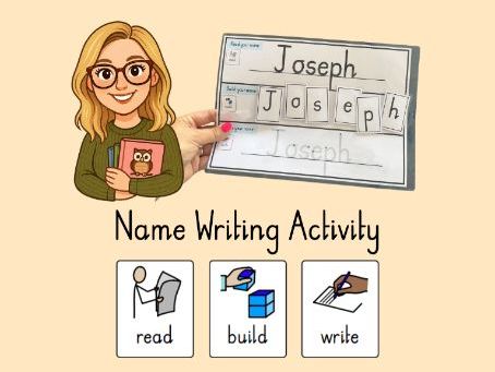 Editable Name Writing Activity - Read It, Build It, Write It