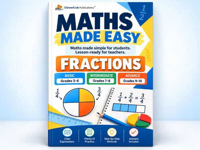 Fractions Workbook : Basic to Advanced, Practice with Answers. UK Grades 5-10 | Maths Made Easy