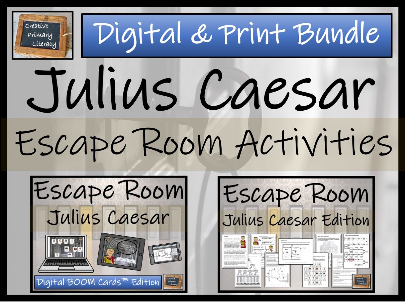 Julius Caesar Escape Room Bundle | BOOM Cards™ Digital & Print Versions