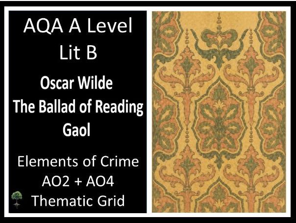 WILDE – Ballad of Reading Gaol AO2 + AO4 Crime Thematic Grid - Lit B