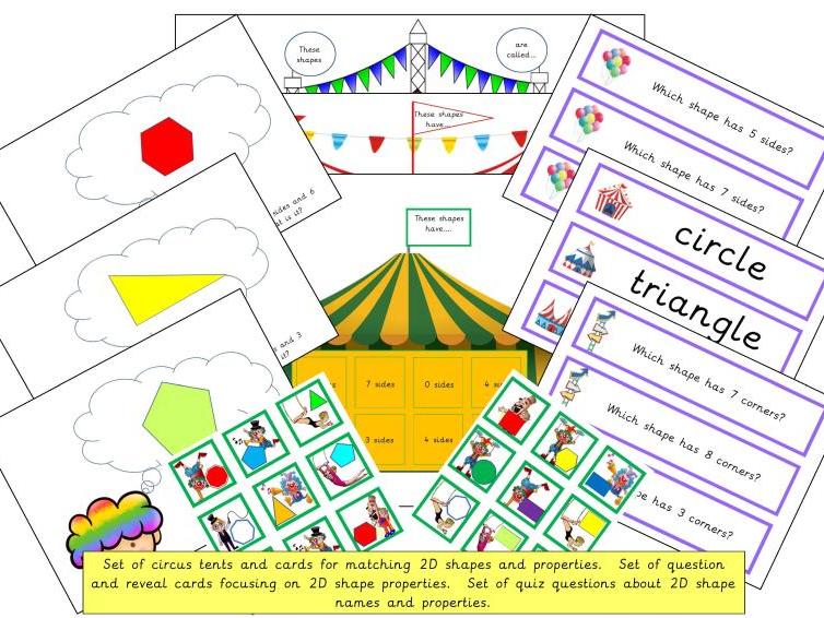 Circus 2D Shapes and Properties Teaching Resources