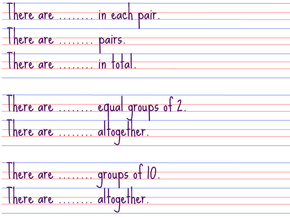 Maths White Sentence Stems for DISPLAY YEAR 1 Summer