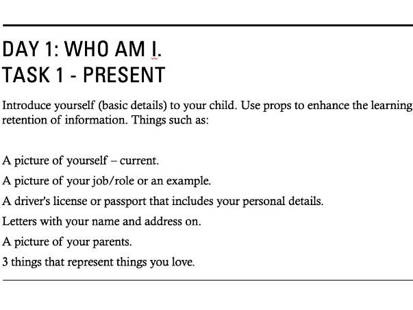 Homeschooling pack - Unit 1: Understanding ourselves.