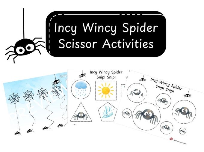 Incy Wincy Spider Scissor Activities