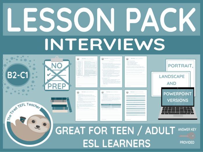 ESL Job Interviews Workheets (PPT Version Included)