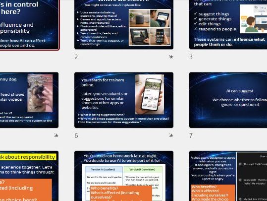 AI - Influence and Responsibility - KS2/Lower KS3 full lesson