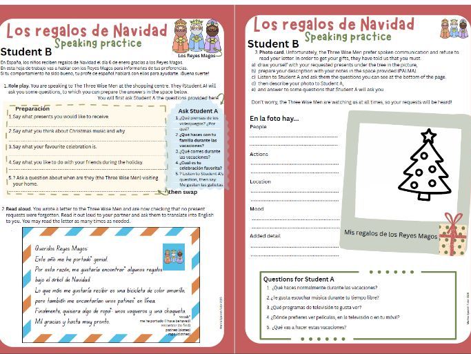 Christmas Worksheet - GCSE Spanish Speaking 2026