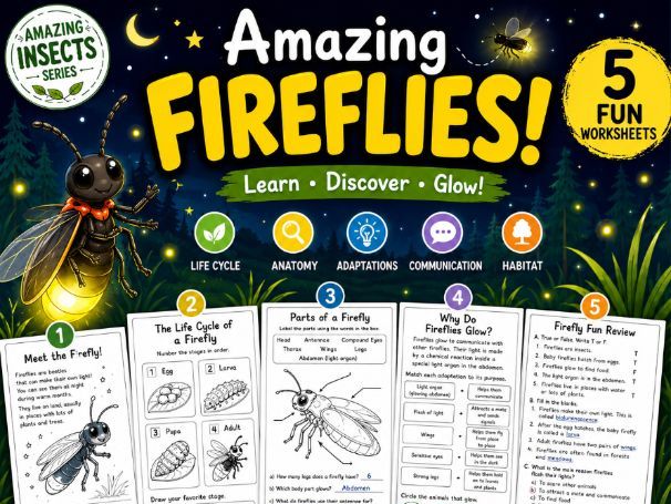 Amazing Fireflies |Life Cycle, Bioluminescence, Adaptations & Anatomy | Ages 6–10