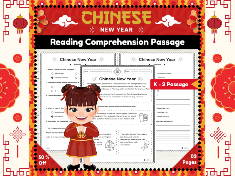 Chinese New Year Reading Comprehension Passage for K-2 Learners