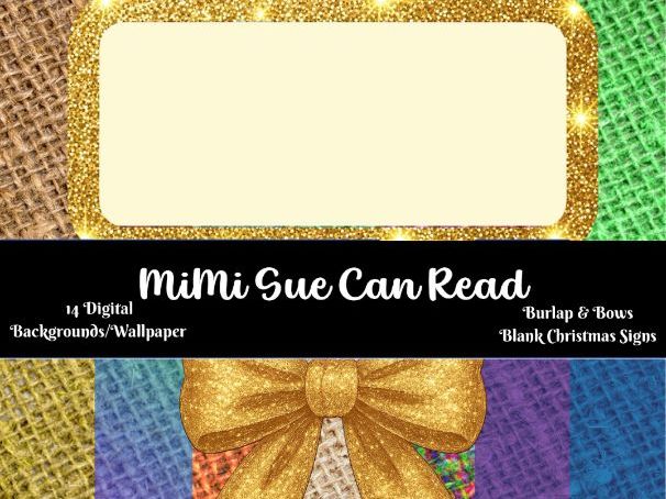 Burlap & Bows Blank Christmas Signs 14 Digital Wallpapers/Backgrounds (300 dpi)