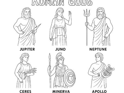 Roman Gods Colouring Page