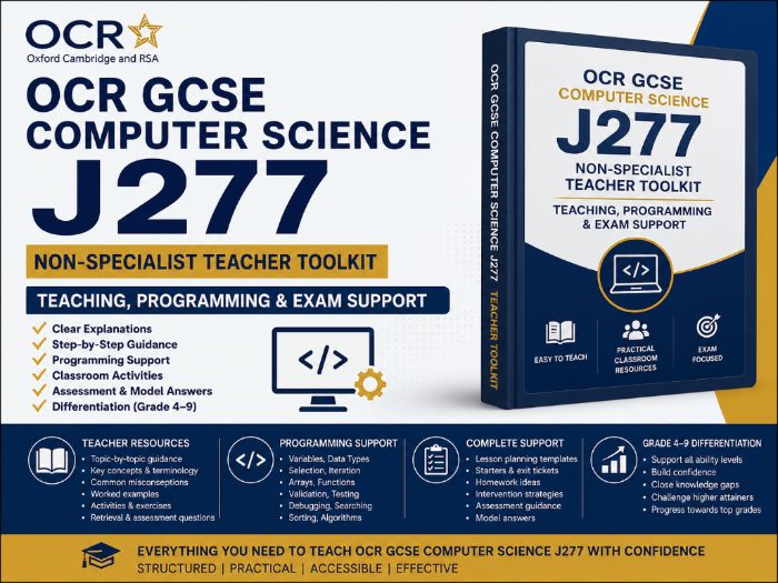 OCR GCSE Computer Science J277 Non-Specialist Teacher Toolkit | Teaching, Programming & Exam Support