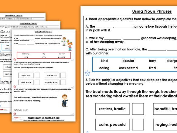 Identifying expanded noun phrases in a text image