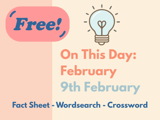 Free Tutor Time / Pastoral / History - Wordsearch & Crossword - 9th February