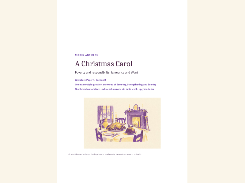 A Christmas Carol model answers at three levels: poverty and responsibility