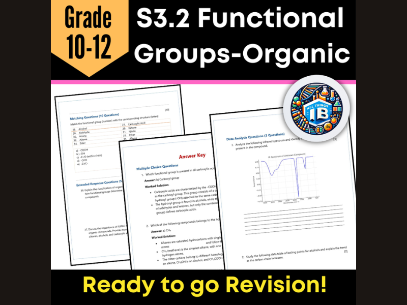 IB DP Chemistry S3.2: Functional Groups Revision Practice 2026