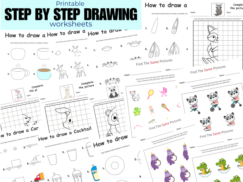 Printable Step-by-Step Drawing Worksheets – Easy Art Lessons for Kids and Beginners