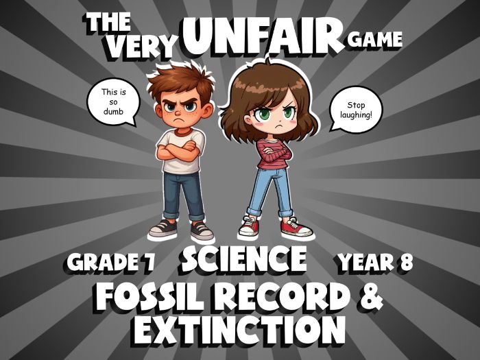 Fossil Record & Extinction VERY UNFAIR GAME | No-Prep Year 8 Science Review Activity