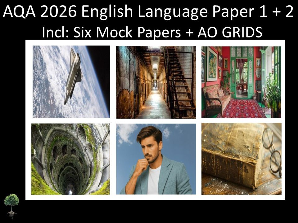 Six AQA 2026 English Language Paper 1 + 2 Mocks | AO GRIDS